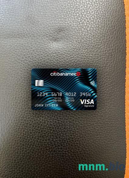 Mexico Citibanamex bank visa signature card wygląd fotograficzny skan PSD + zdjęcie